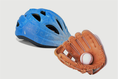 Helmet and gloves